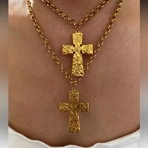 Anthropologie Jewelry - Cross Pendant Necklace S1011
